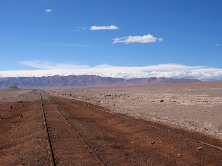 aufgelassene Eisenbahn zwischen Chile und Argentinien