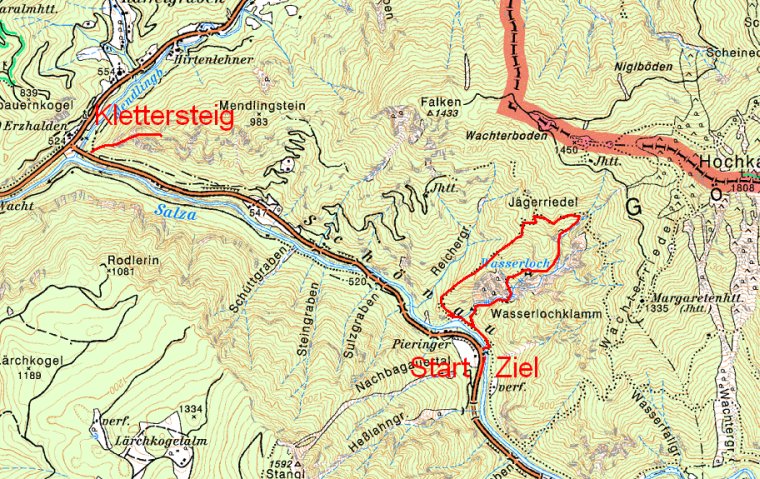 Route Mendlingstein und Wasserloch