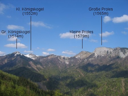 Blick zu Proles und Königskogel