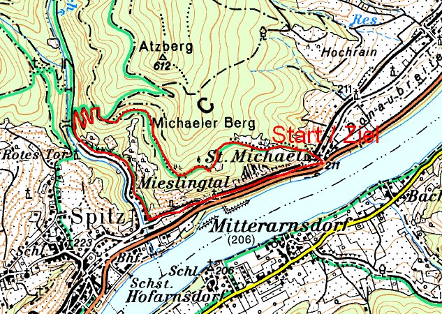 Route auf den Michaeler Berg
