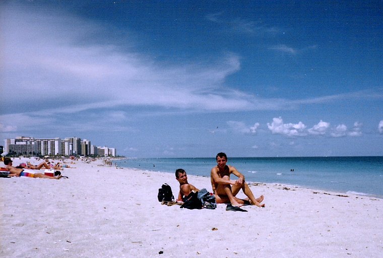 Norbert und ich am Strand von Miami Beach
