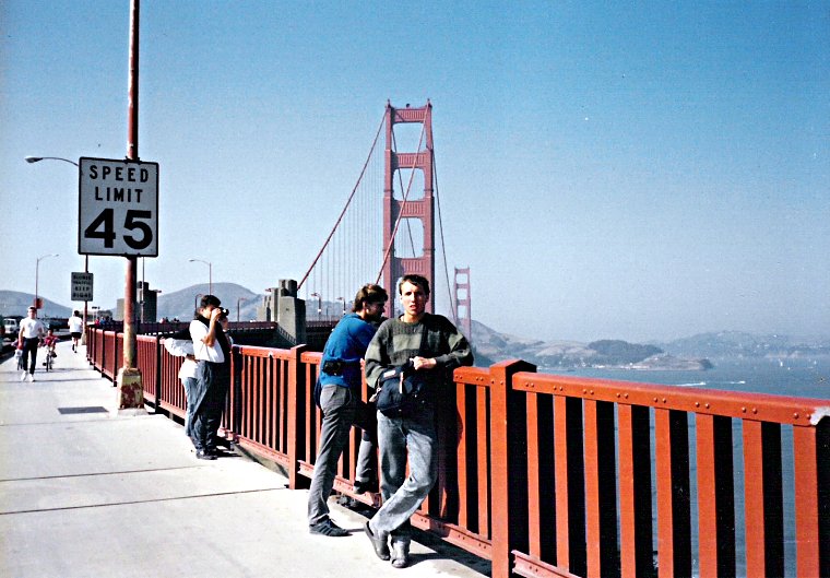 Sepp und Norbert auf der Golden Gate Bridge in San Francisco